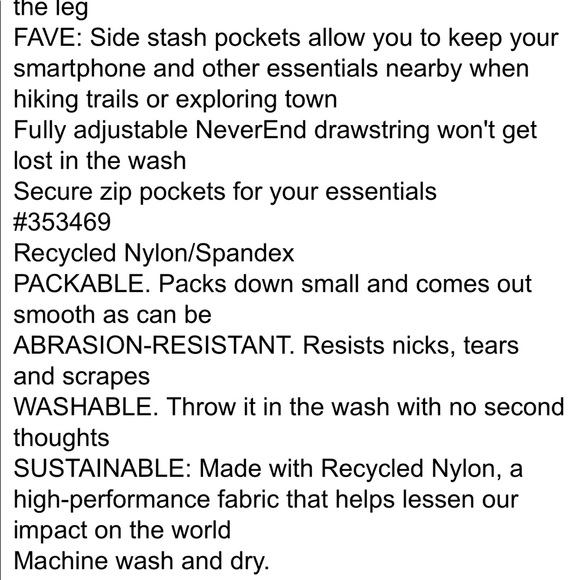 Athleta Headlands Hybrid Tight Hiking Pants - Picture 5 of 8